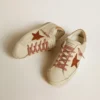 Super-Star para mujer con estrella de cuero y lengüeta en el talón de cuero con estampado de cocodrilo
