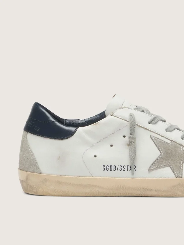 Super-Star para mujer con estrella de gamuza y lengüeta azul en el talón