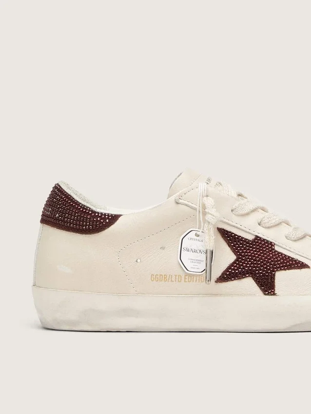 Super-Star para mujer con estrella de gamuza y lengüeta en el talón con cristales Swarovski