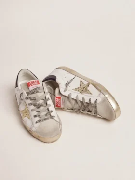 Super-Star para mujer con lengüeta azul en el talón y estrella de cristales Swarovski
