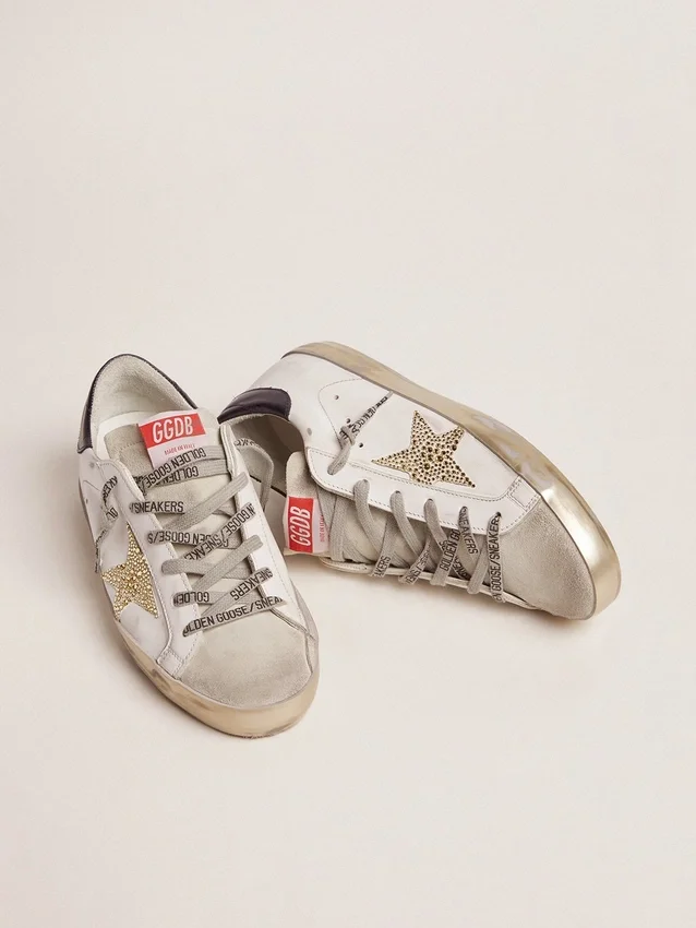 Super-Star para mujer con lengüeta azul en el talón y estrella de cristales Swarovski