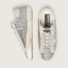 Super-Star para mujer en brillo plateado con estrella de gamuza gris hielo