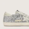 Super-Star para mujer en brillo plateado con estrella de gamuza gris hielo