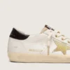 Super-Star para mujer en cuero blanco con estrella dorada de Swarovski