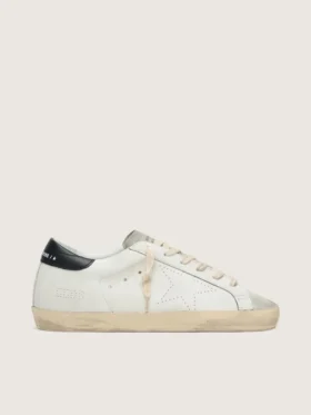 Super-Star para hombre en cuero blanco con estrella perforada