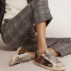 Super-Star para mujer en cuero con estampado de leopardo