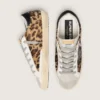 Super-Star para mujer en cuero con estampado de leopardo
