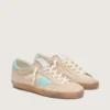 Super-Star para mujer en gamuza beige con estrella verde aguamarina