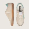 Super-Star para mujer en gamuza beige con estrella verde aguamarina