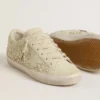 Super-Star para mujer en gamuza beige con perlas y cristales Swarovski