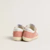 Super-Star para mujer en gamuza color coral con estrella y lengüeta del talón de cuero blanco