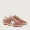 Super-Star para mujer en gamuza color óxido con estrella de cuero platino metalizado
