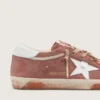 Super-Star para mujer en gamuza color óxido con estrella de cuero platino metalizado