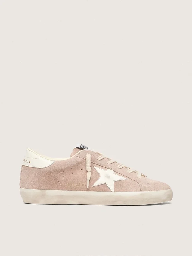 Super-Star para mujer en gamuza rosa empolvado con estrella blanca