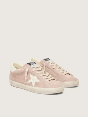 Super-Star para mujer en gamuza rosa empolvado con estrella blanca