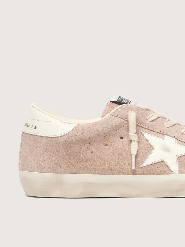 Super-Star para mujer en gamuza rosa empolvado con estrella blanca