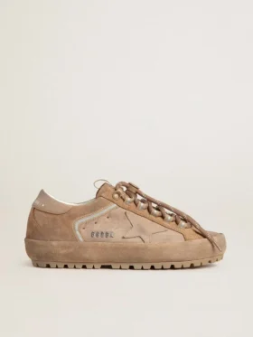 Super-Star Ski para hombre en gamuza Dolmias y color caramelo con estrella y lengüeta en el talón de nubuck marmolado