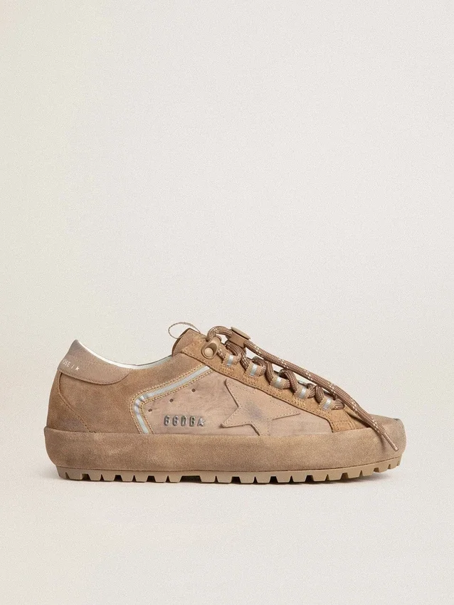 Super-Star Ski para mujer en Dolmias y gamuza color caramelo con estrella y lengüeta del talón de nubuck marmolado
