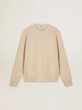Suéter beige para mujer con letras «Golden» en la espalda