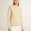 Suéter beige para mujer con letras «Golden» en la espalda