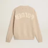 Suéter beige para mujer con letras «Golden» en la espalda