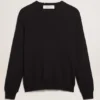Suéter de cuello redondo para hombre en algodón azul oscuro