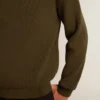 Suéter de cuello redondo para hombre en algodón verde militar