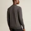 Suéter de cuello redondo para hombre en lana gris oscuro jaspeada
