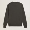 Suéter de cuello redondo para hombre en lana gris oscuro jaspeada