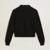 Suéter de cuello redondo para mujer en algodón azul oscuro