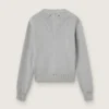 Suéter de cuello redondo para mujer en algodón gris