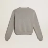 Suéter de cuello redondo para mujer en algodón gris