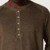 Suéter de manga larga para hombre en jersey de lino color marrón carey