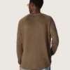 Suéter de manga larga para hombre en jersey de lino color marrón carey