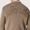 Suéter para hombre de algodón orgánico color topo claro con logotipo bordado