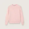 Suéter unisex rosa acanalado de Golden para niños con el logotipo de Golden en la espalda