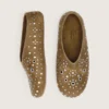 Tierra para mujer en gamuza color caqui con tachuelas plateadas