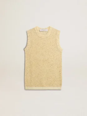 Top de malla con lentejuelas y detalles en contraste