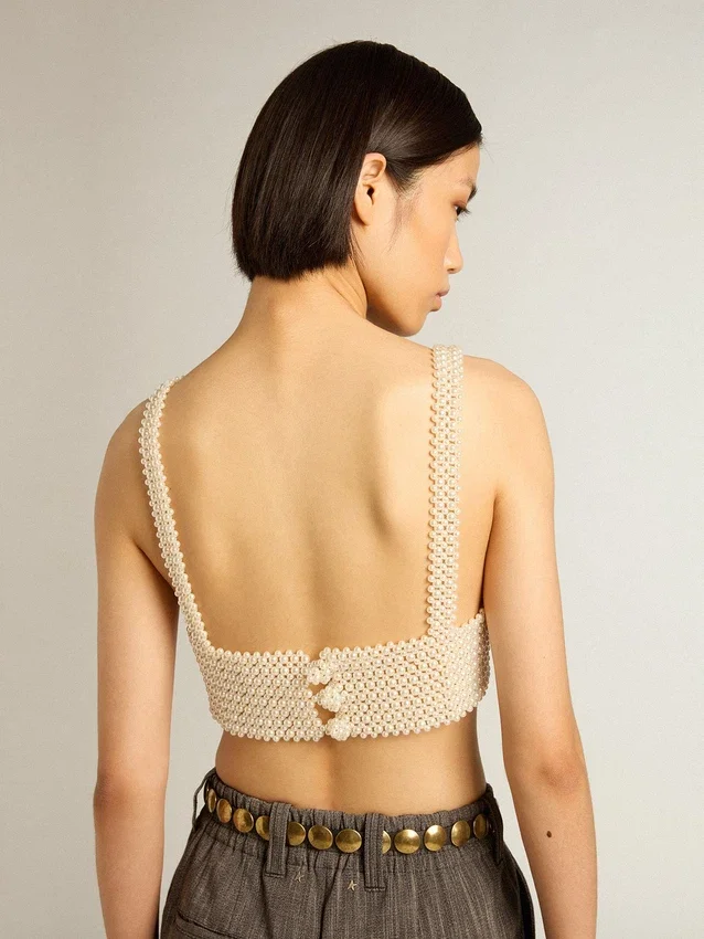 Top de perlas para mujer
