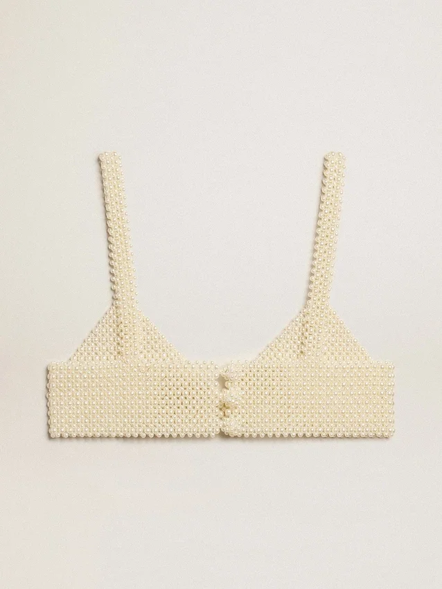 Top de perlas para mujer