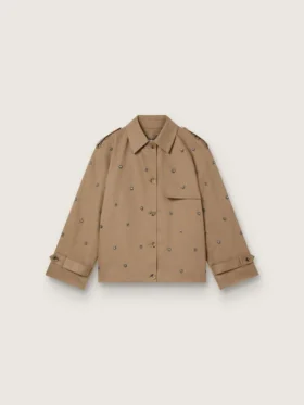 Trench oversize para mujer con cristales