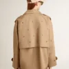 Trench oversize para mujer con cristales