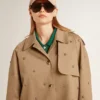 Trench oversize para mujer con cristales