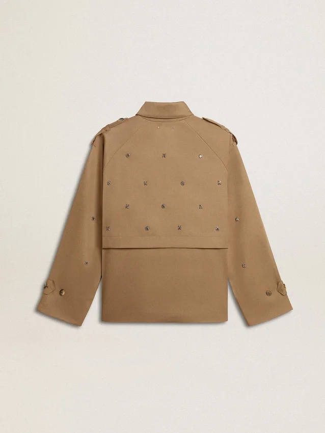 Trench oversize para mujer con cristales