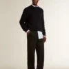 True-Star para hombre con lentejuelas plateadas, estrella negra y lengüeta de talón de cuero plateado