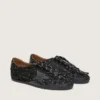 True-Star para hombre en gamuza negra con cristales Swarovski y estrella de cuero negro