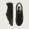 True-Star para mujer en gamuza negra con cristales Swarovski y estrella de cuero negro