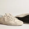 V-Star en lona color crema claro con estrella de cuero blanco lechoso