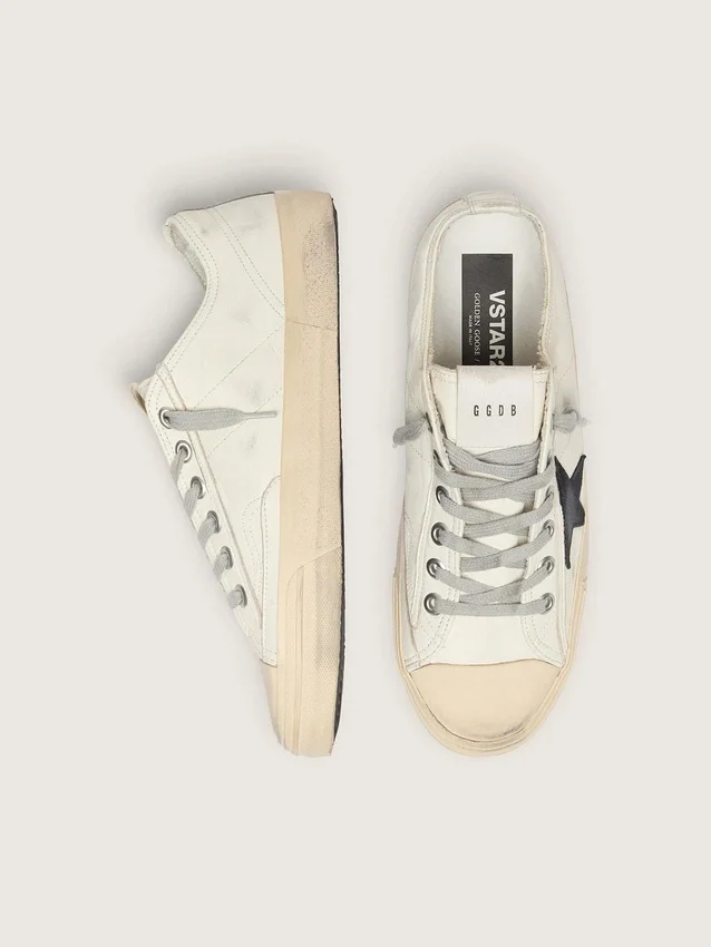 V-Star en piel napa con estrella de nubuck negro