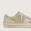 V-Star para hombre en gamuza gris paloma con estrella de cuero metalizado plateado